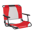 Ultra-Lightweight Big Comfort Stadium Chair with Armrests - Choice 465 - Bleacher-Friendly Stadium Chair with Back Support - Red