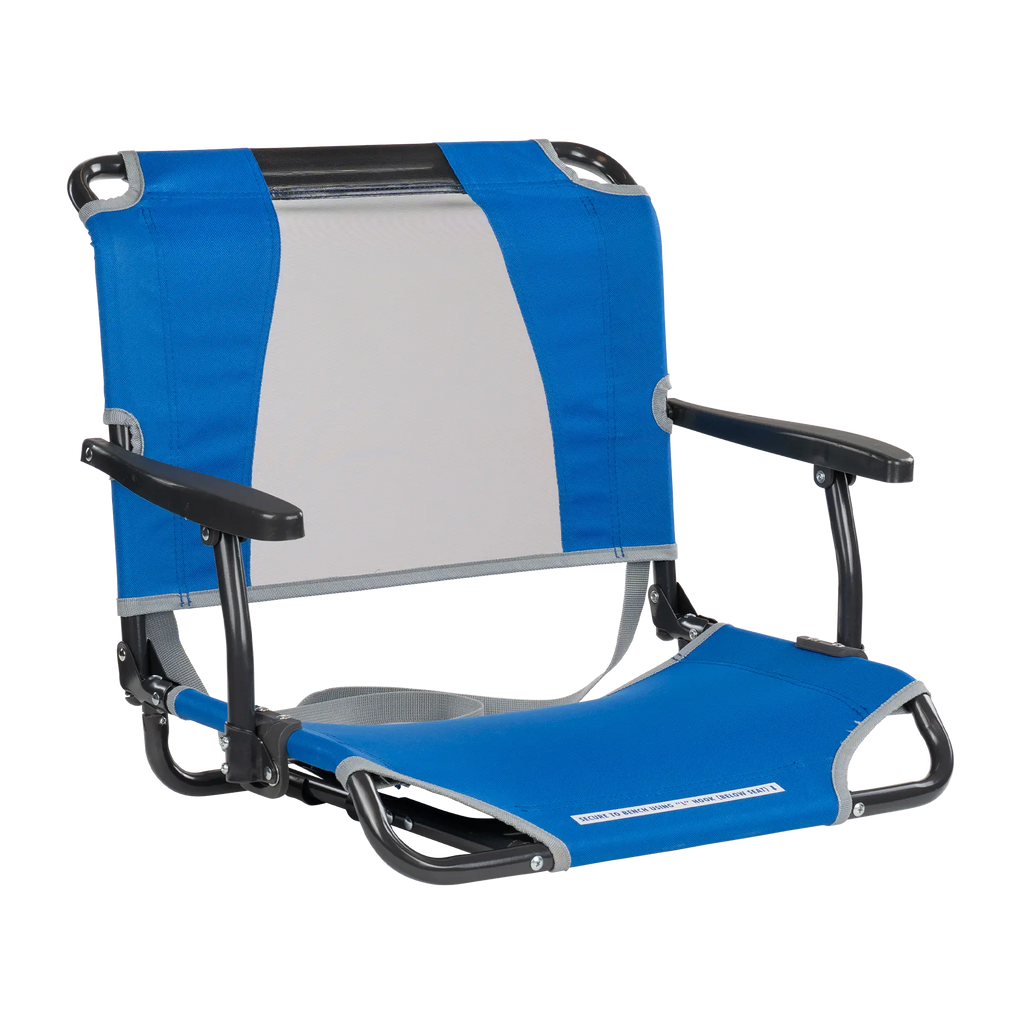 Ultra-Lightweight Big Comfort Stadium Chair with Armrests - Choice 465 - Bleacher-Friendly Stadium Chair with Back Support - Royal Blue