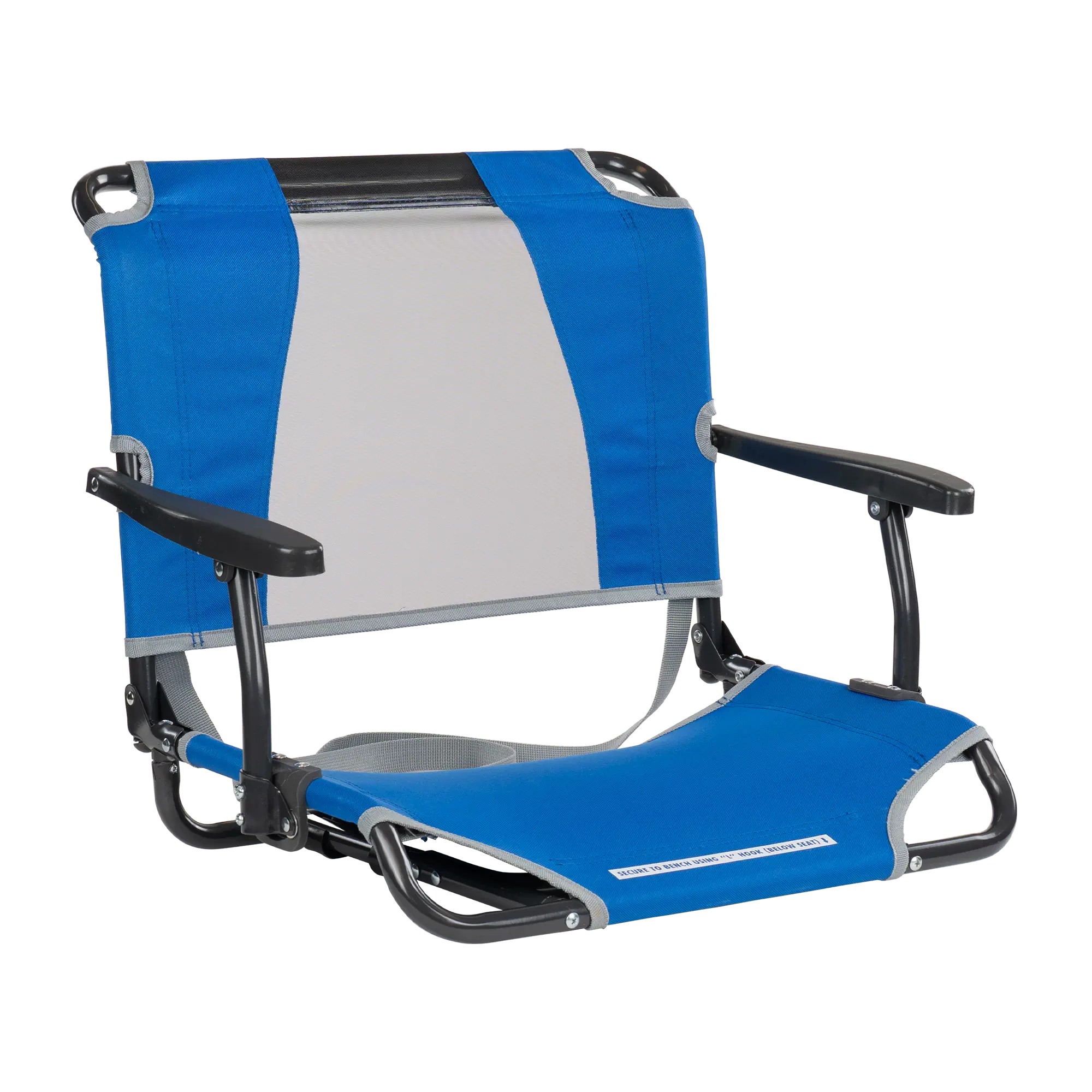 Ultra-Lightweight Big Comfort Stadium Chair with Armrests - Choice 465 - Bleacher-Friendly Stadium Chair with Back Support - Royal Blue
