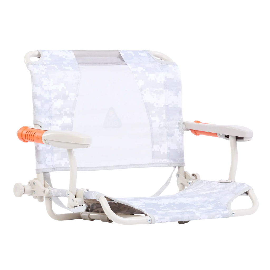 Luxury Camp Stadium Rock-Cliner - Choice 540 - Patented Spring-Action Rocking Chair for Camping - Snow Camo