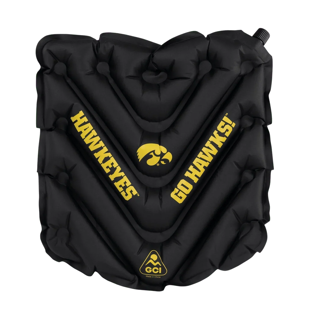 Secure-Hook College V Seat Inflatable Stadium Cushion - Iowa Hawkeyes - Choice 157 - Bleacher-Friendly Stadium Chair with Back Support - Default Title