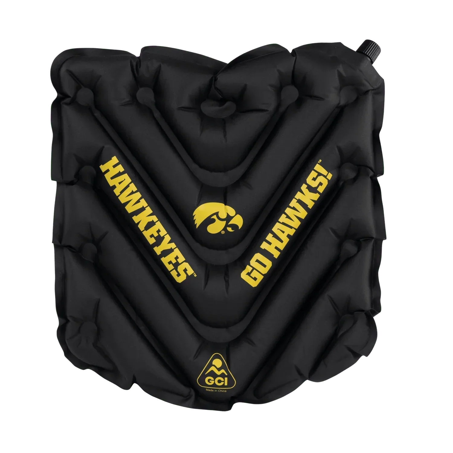 Secure-Hook College V Seat Inflatable Stadium Cushion - Iowa Hawkeyes - Choice 157 - Bleacher-Friendly Stadium Chair with Back Support - Default Title