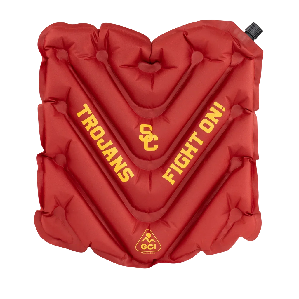 Ultra-Lightweight College V Seat Inflatable Stadium Cushion - USC Trojans - Choice 523 - Lightweight Folding Bleacher Chair with Cushioning - Default Title