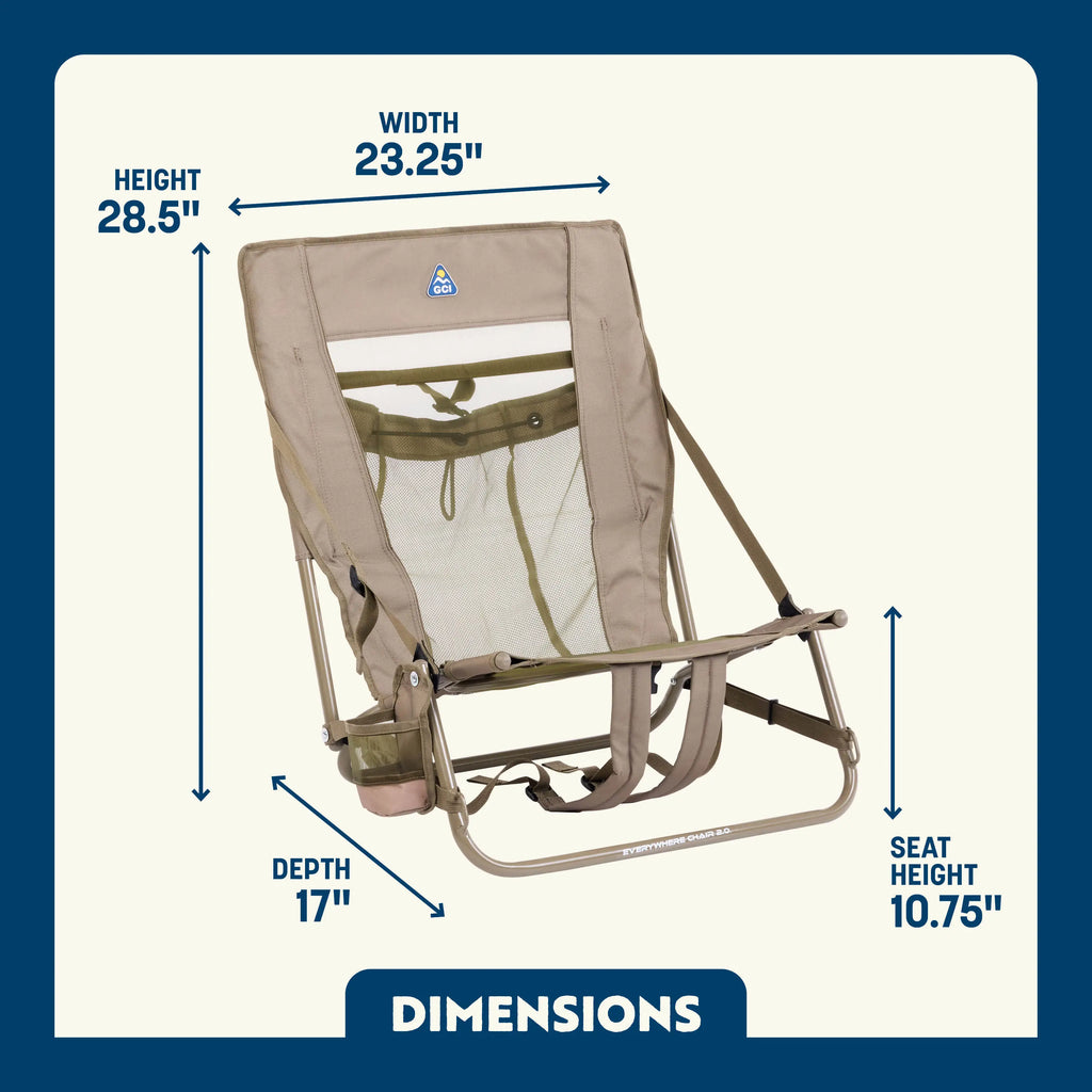 Sand-Friendly Everywhere Chair 2 - Choice 656 - Low-Profile Reclining Beach Chair with Backpack Straps Detail