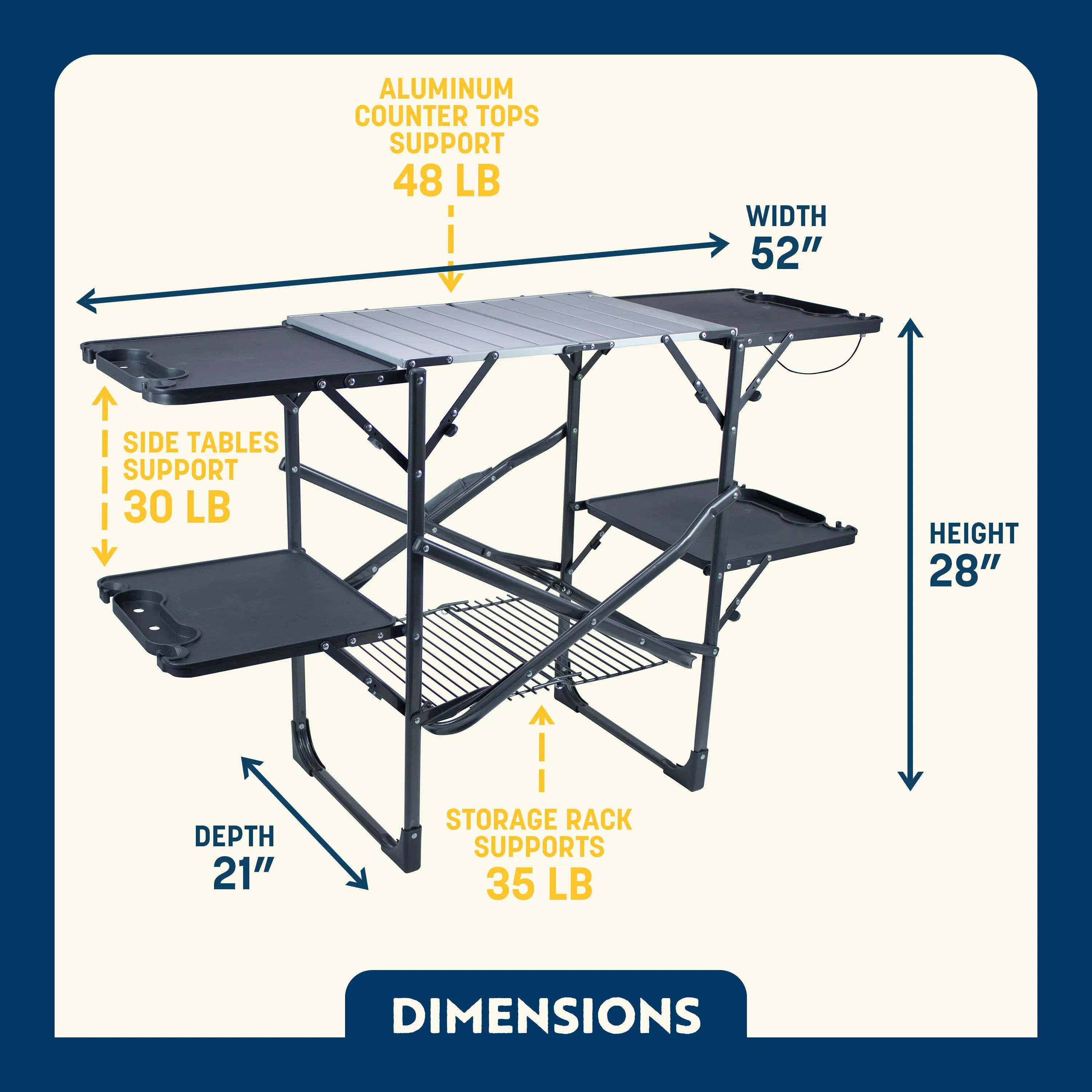 Heavy-Duty Camp Slim-Fold Cook Station - Choice 575 - Heavy-Duty Stainless Steel Camp Cooking Gear Detail