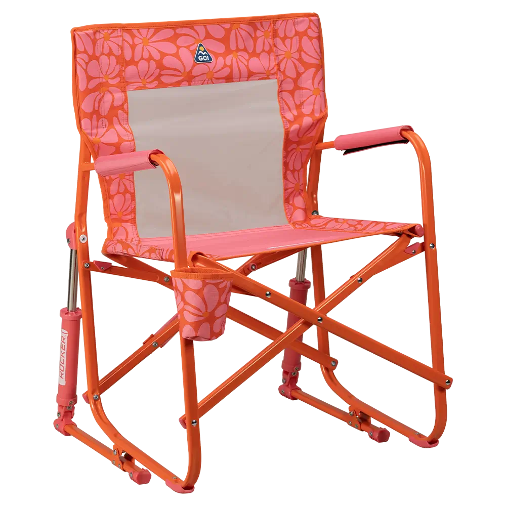 Heavy-Duty Freestyle Freestyle Rocker - Choice 711 - Heavy-Duty Kickback Rocker with Beverage Holder - Pink/Orange
