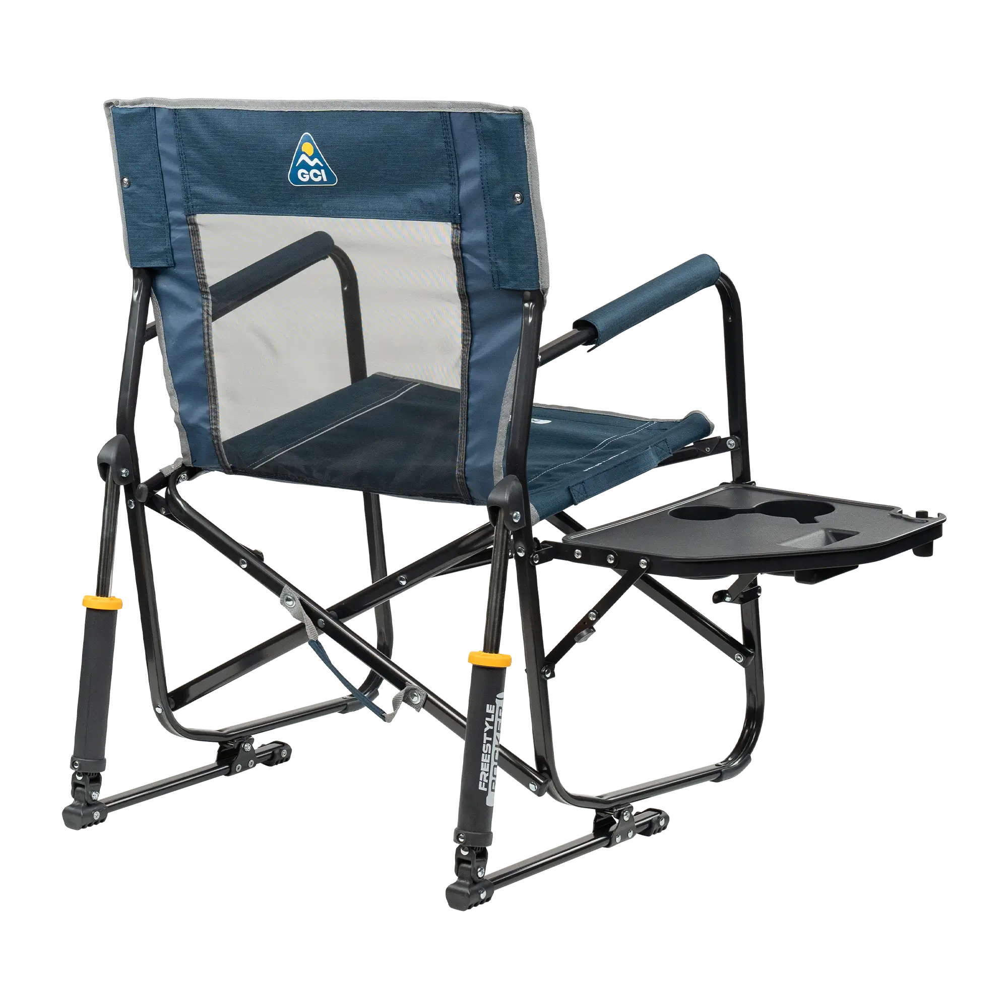 Heavy-Duty Freestyle Freestyle Rocker with Side Table - Choice 853 - Patented Spring-Action Rocking Chair for Camping Detail