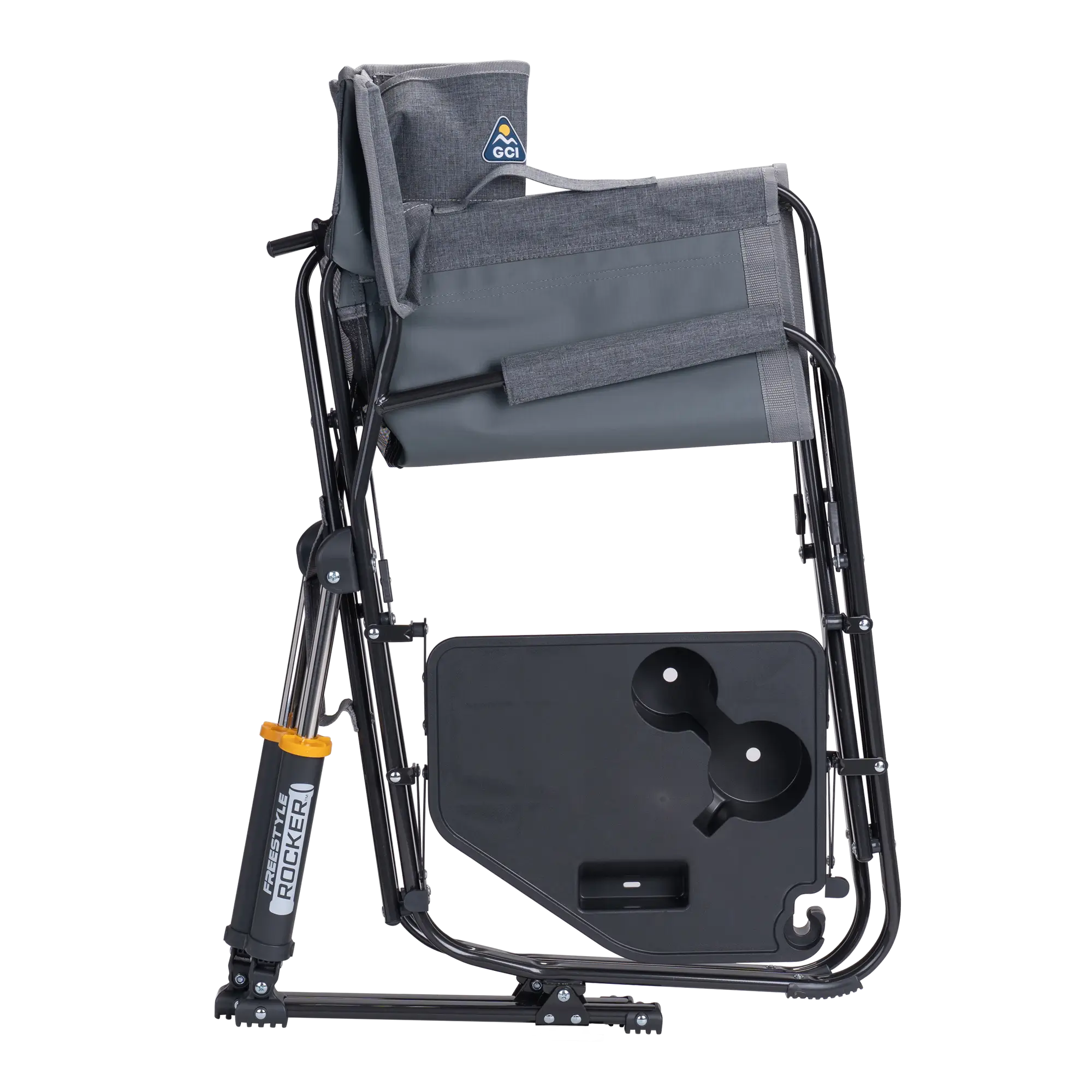 Heavy-Duty Freestyle Freestyle Rocker with Side Table - Choice 853 - Patented Spring-Action Rocking Chair for Camping Detail