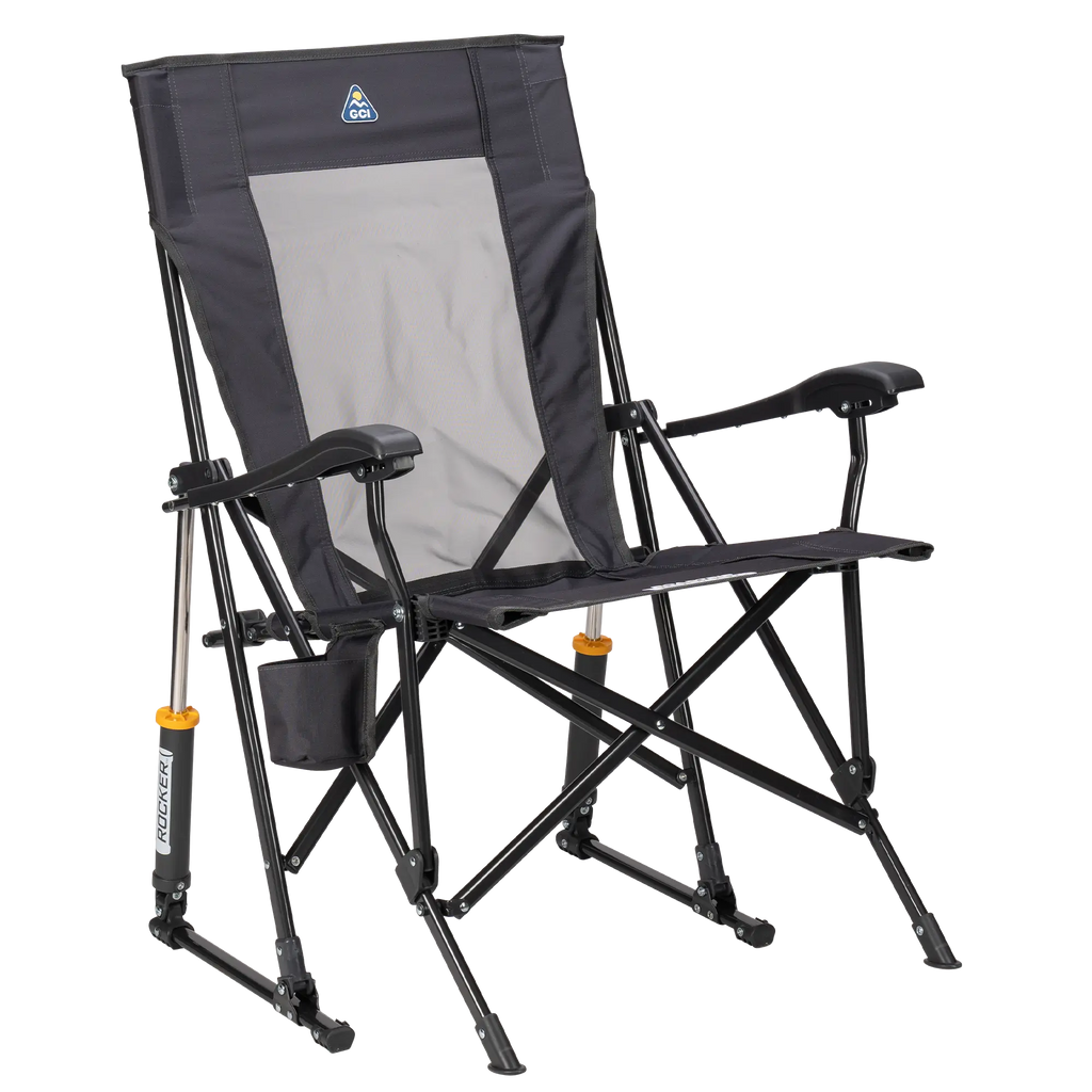 Smooth Motion RoadTrip Rocker - Choice 855 - Freestyle Rocker Portable Outdoor Folding Chair - Dark Charcoal