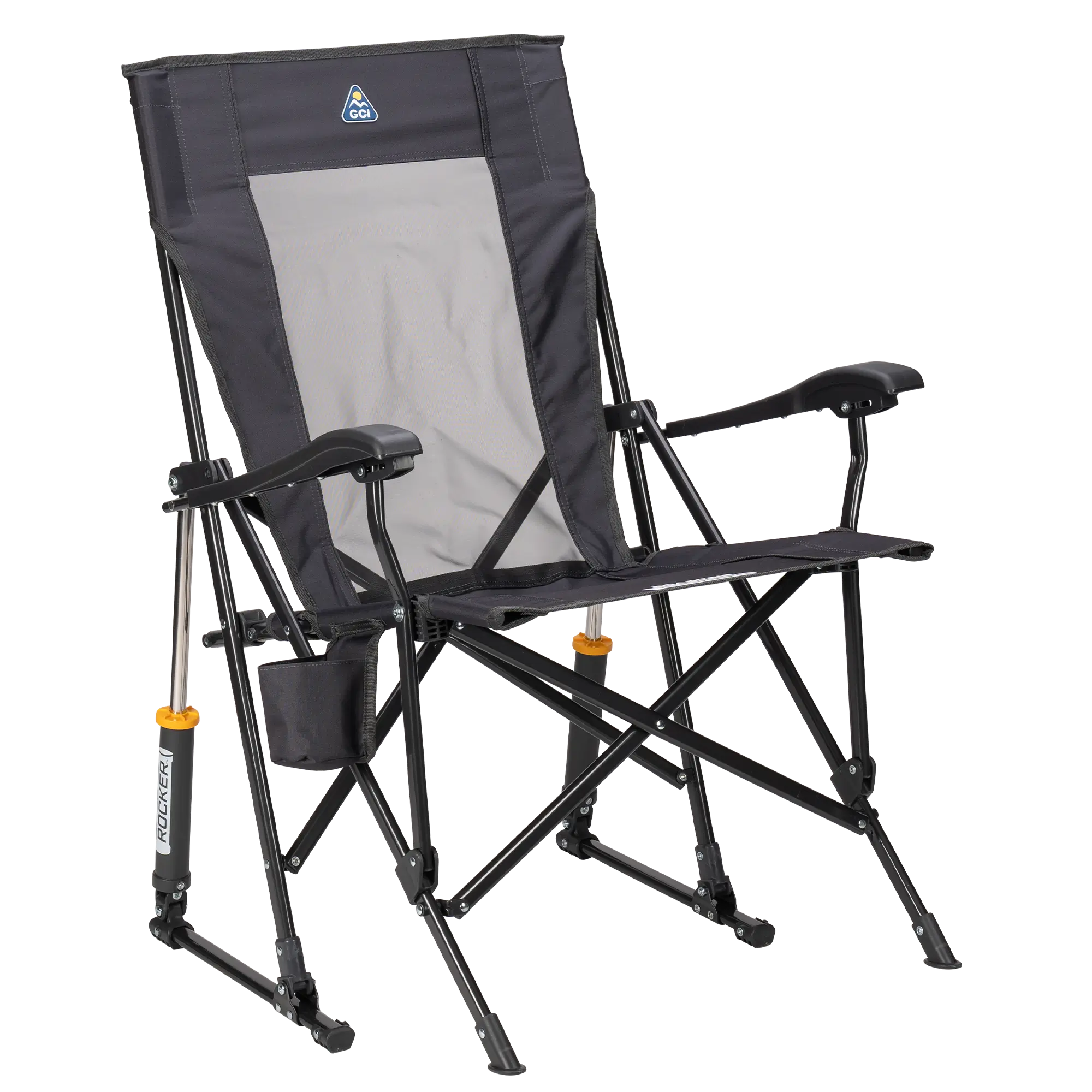 Smooth Motion RoadTrip Rocker - Choice 855 - Freestyle Rocker Portable Outdoor Folding Chair - Dark Charcoal