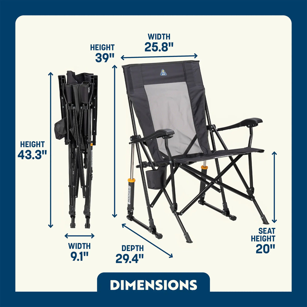 Smooth Motion RoadTrip Rocker - Choice 855 - Freestyle Rocker Portable Outdoor Folding Chair Detail