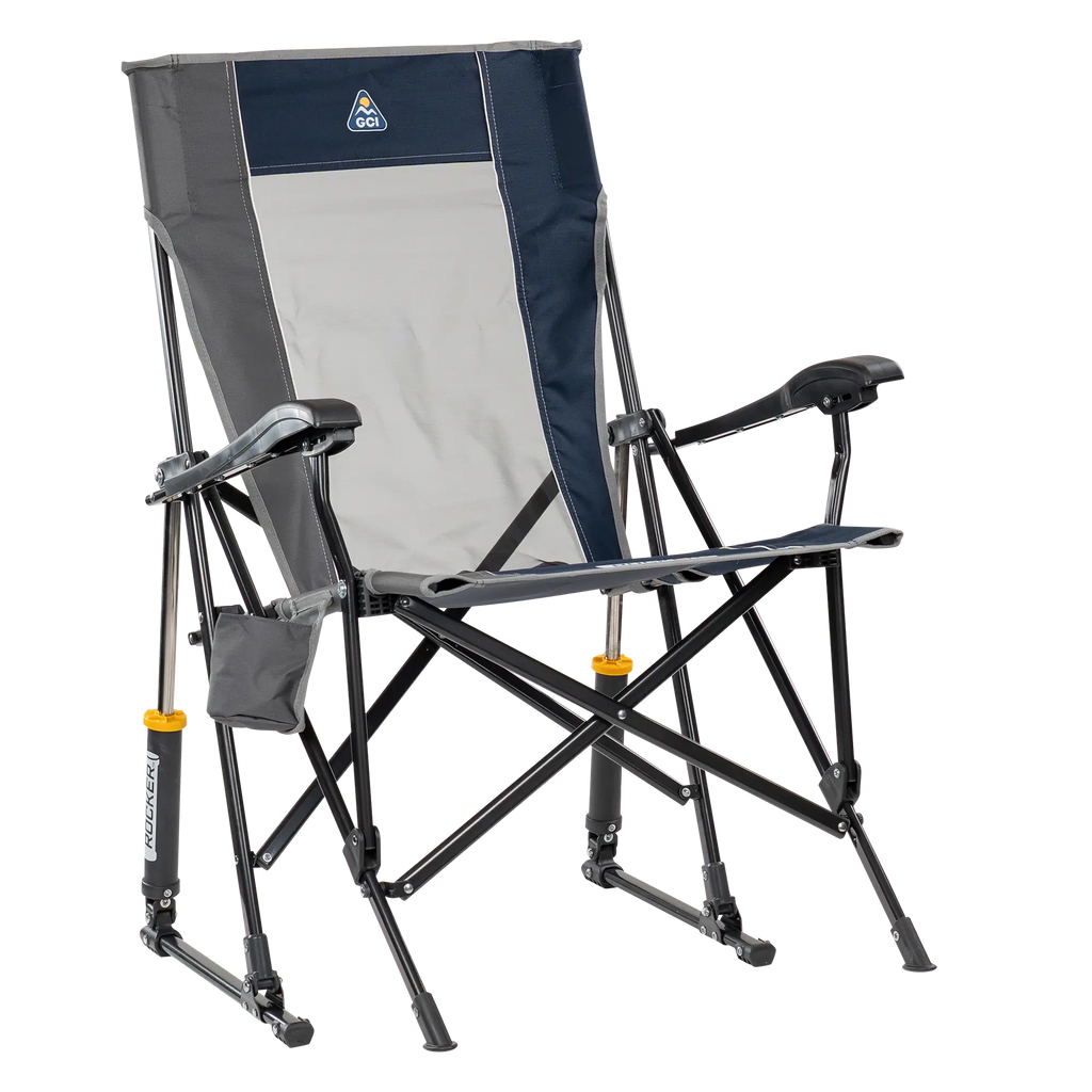Smooth Motion RoadTrip Rocker - Choice 855 - Freestyle Rocker Portable Outdoor Folding Chair - Indigo