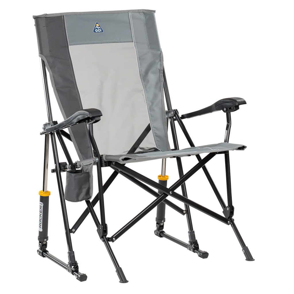 Smooth Motion RoadTrip Rocker - Choice 855 - Freestyle Rocker Portable Outdoor Folding Chair - Mercury Gray