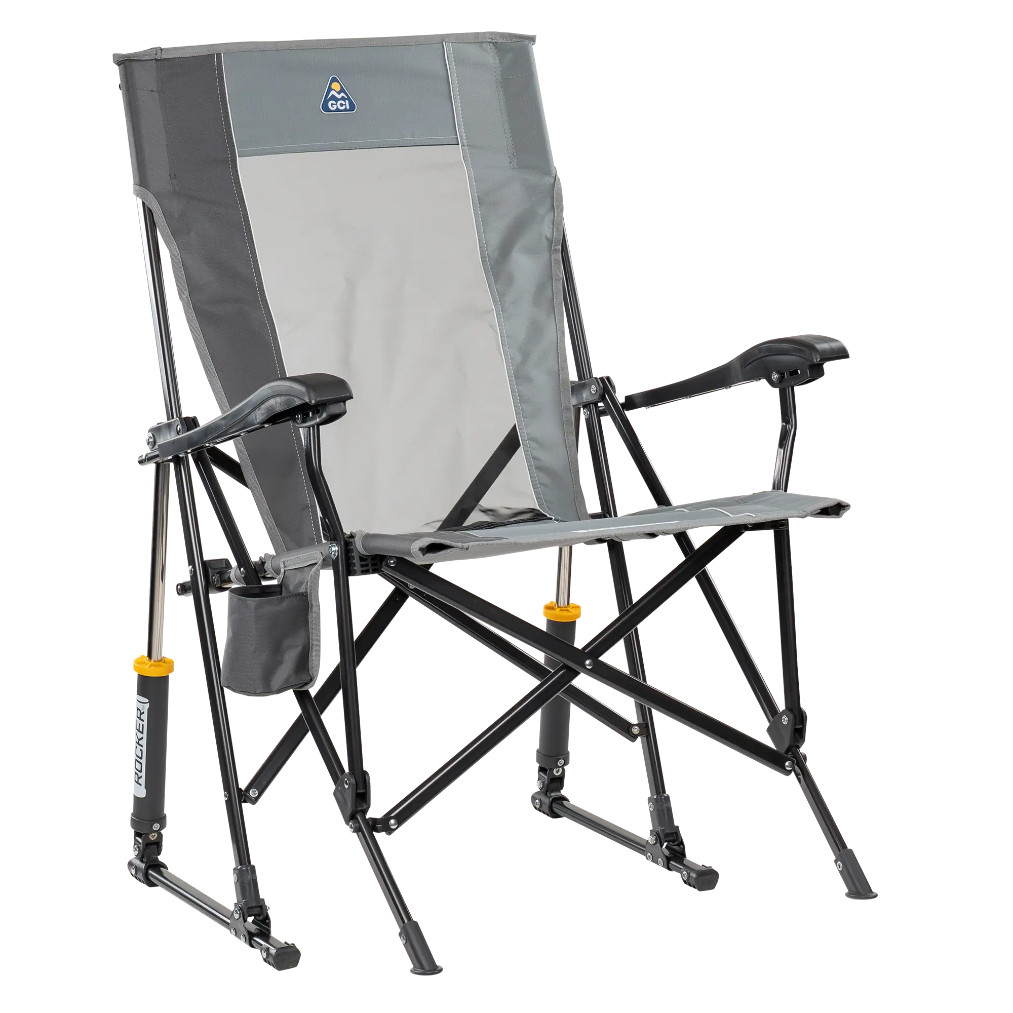 Smooth Motion RoadTrip Rocker - Choice 855 - Freestyle Rocker Portable Outdoor Folding Chair - Mercury Gray