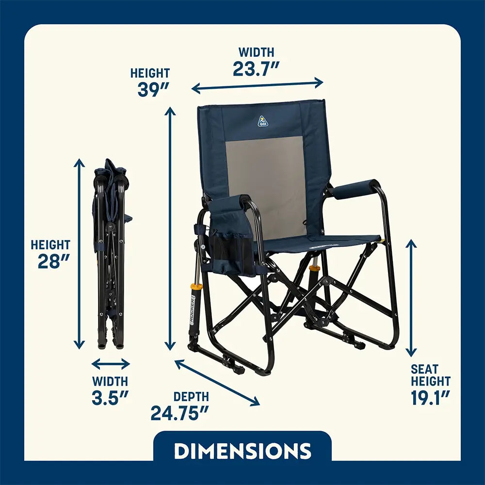 Premium All-Weather Stowaway Rocker - Choice 794 - Freestyle Rocker Portable Outdoor Folding Chair Detail