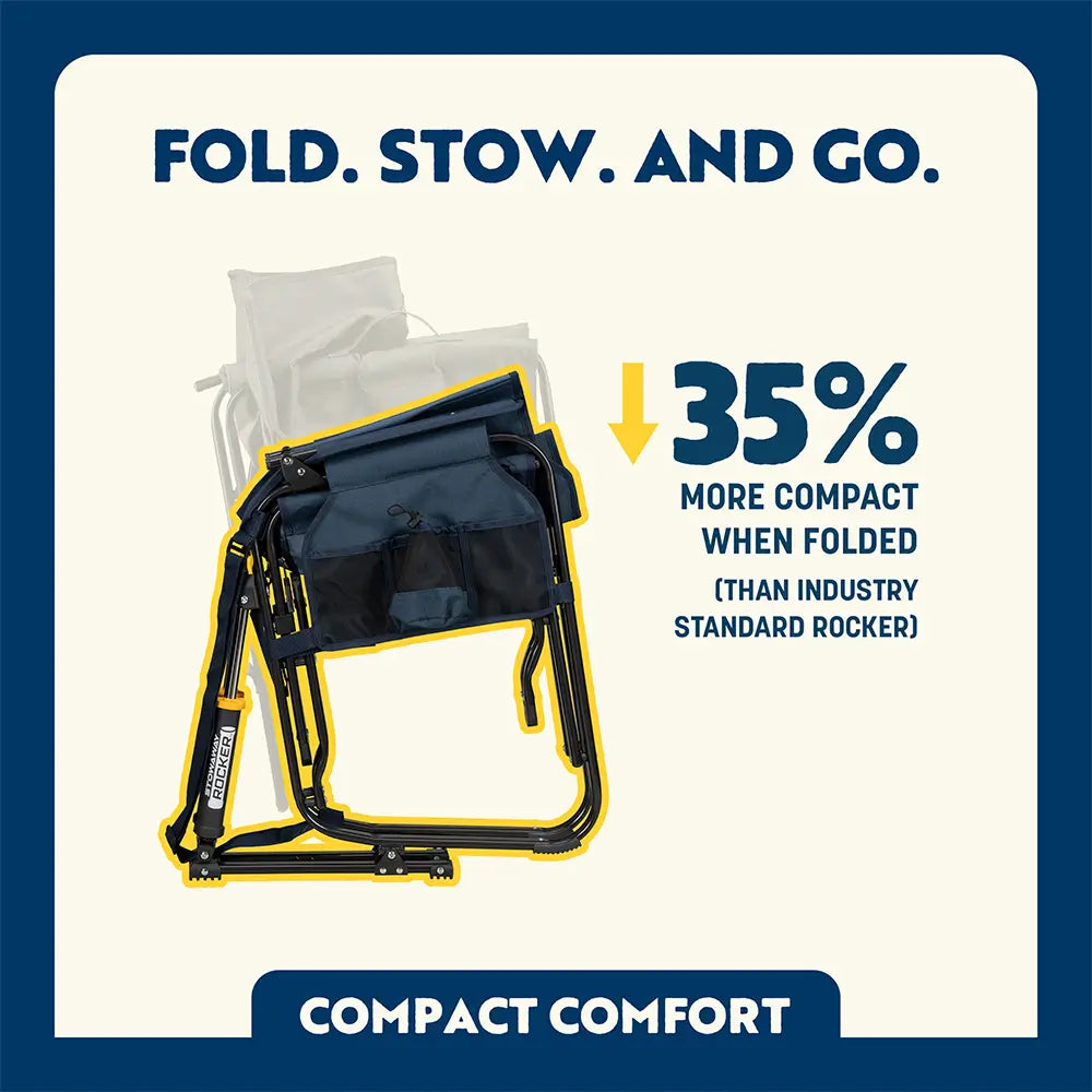 Premium All-Weather Stowaway Rocker - Choice 794 - Freestyle Rocker Portable Outdoor Folding Chair Detail