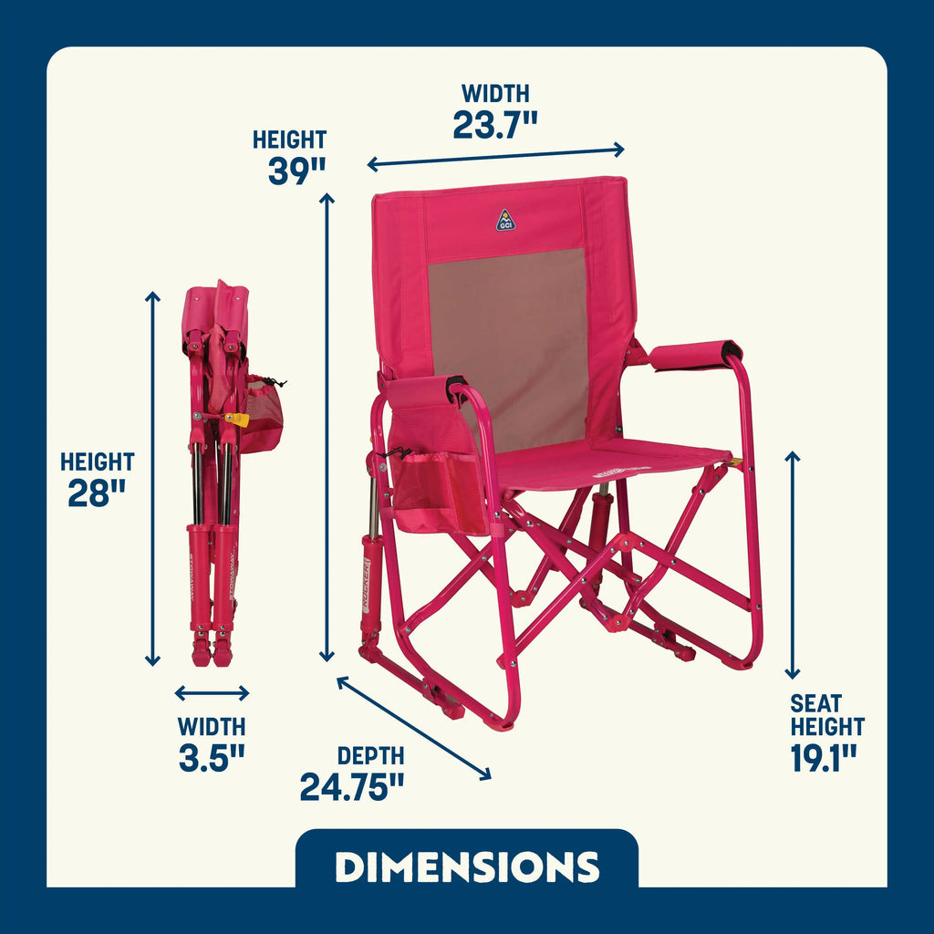 Premium All-Weather Stowaway Rocker - Choice 794 - Freestyle Rocker Portable Outdoor Folding Chair Detail
