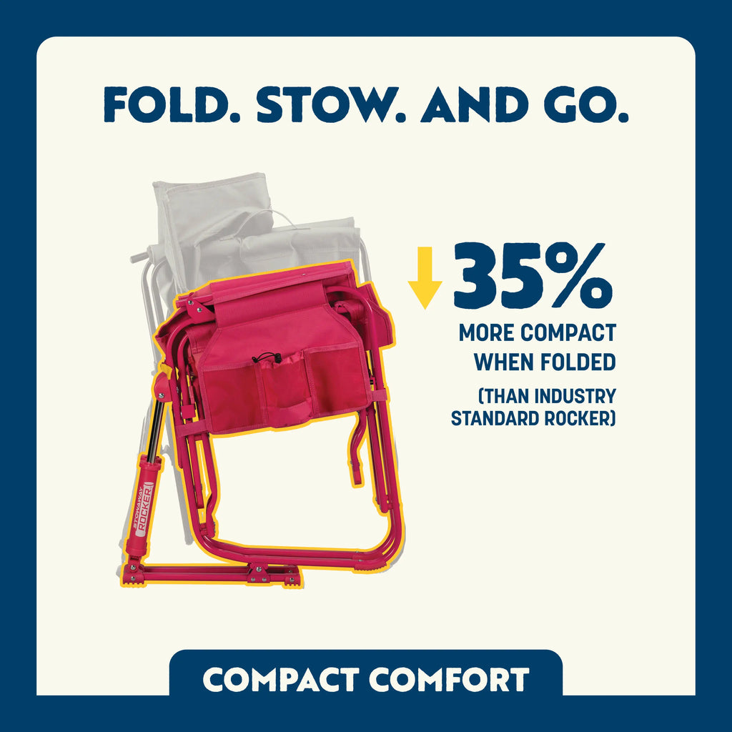 Premium All-Weather Stowaway Rocker - Choice 794 - Freestyle Rocker Portable Outdoor Folding Chair Detail