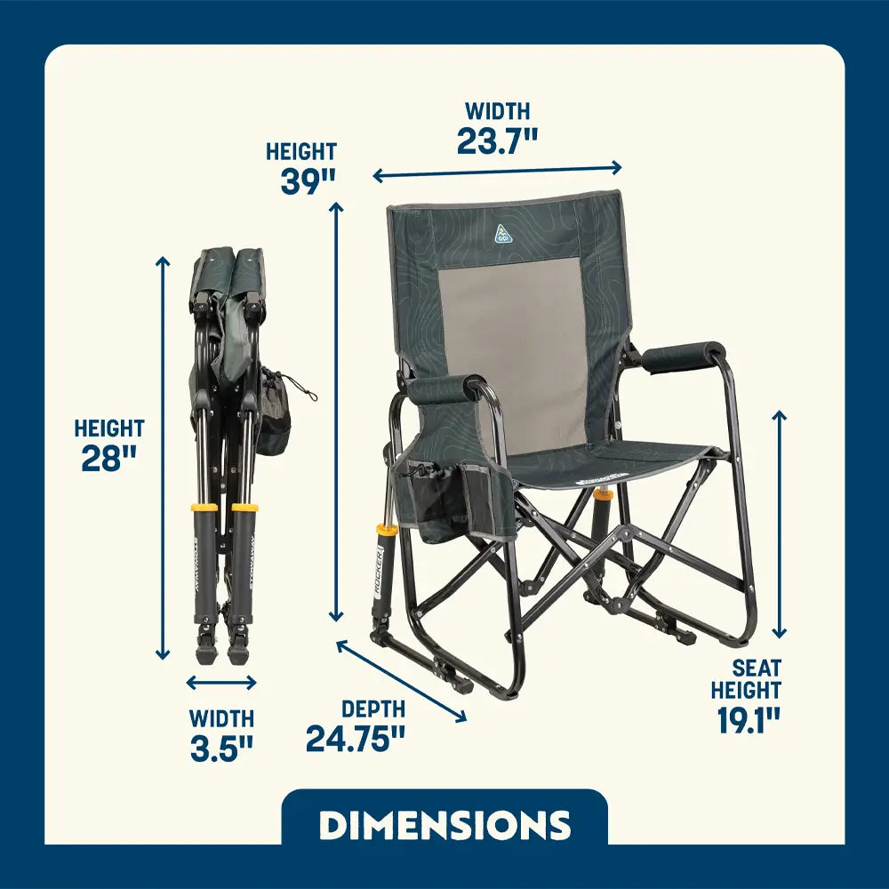 Premium All-Weather Stowaway Rocker - Choice 794 - Freestyle Rocker Portable Outdoor Folding Chair Detail