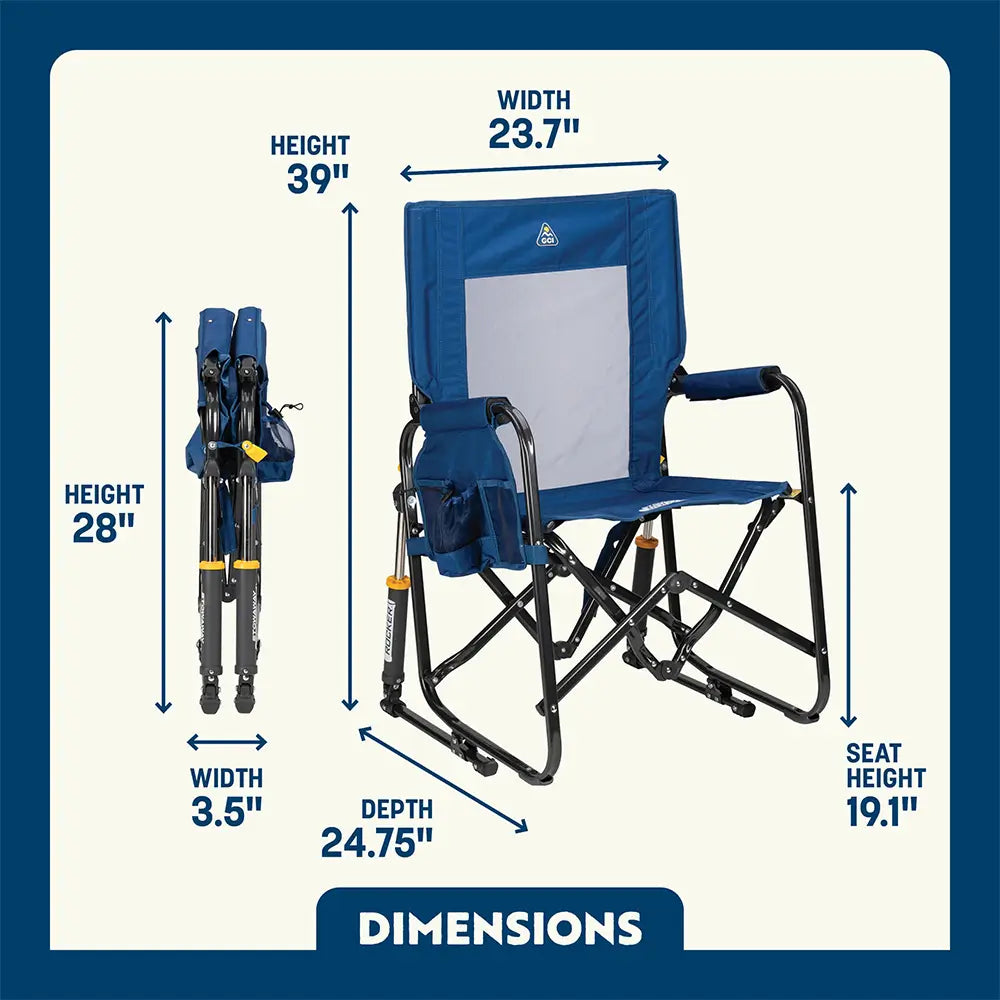 Premium All-Weather Stowaway Rocker - Choice 794 - Freestyle Rocker Portable Outdoor Folding Chair Detail