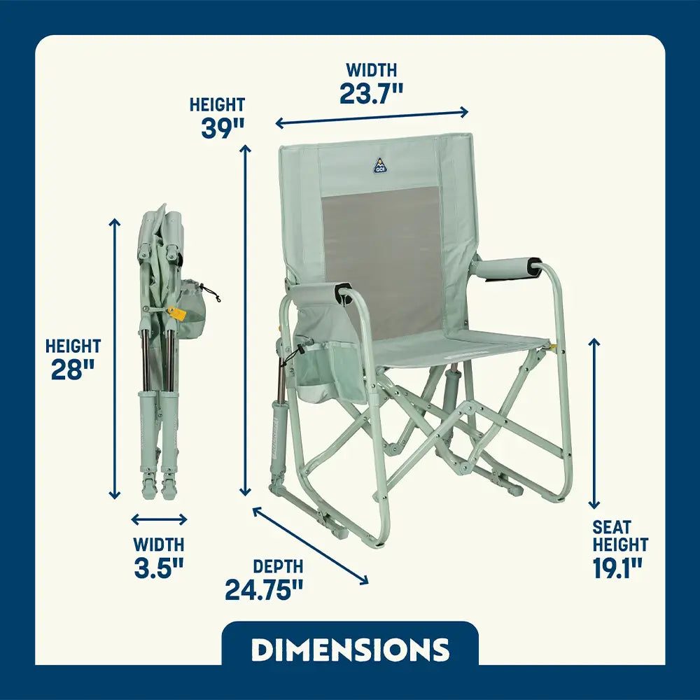 Premium All-Weather Stowaway Rocker - Choice 794 - Freestyle Rocker Portable Outdoor Folding Chair Detail