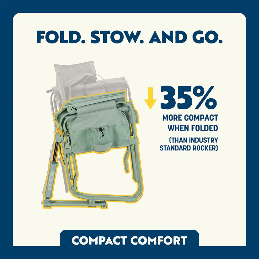 Premium All-Weather Stowaway Rocker - Choice 794 - Freestyle Rocker Portable Outdoor Folding Chair Detail