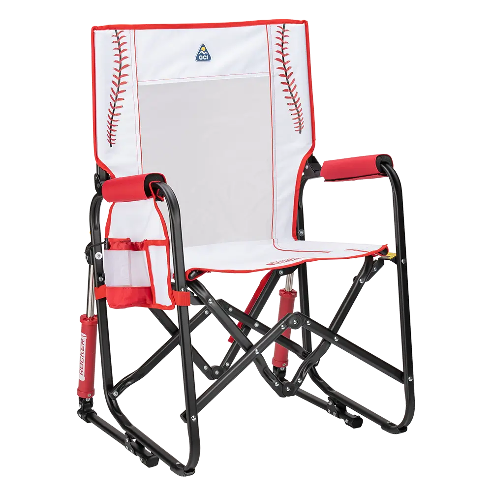 Premium All-Weather Stowaway Rocker - Choice 794 - Freestyle Rocker Portable Outdoor Folding Chair - Baseball