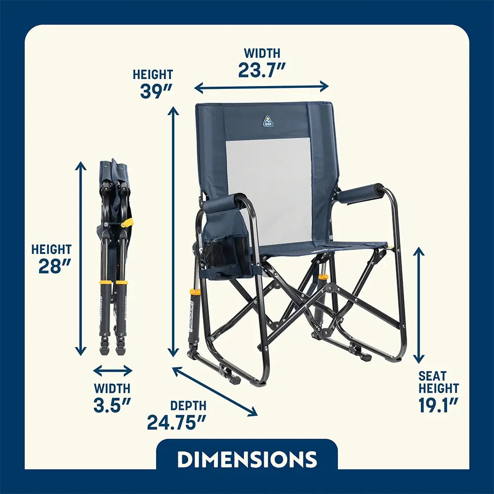 Premium All-Weather Stowaway Rocker - Choice 794 - Freestyle Rocker Portable Outdoor Folding Chair Detail