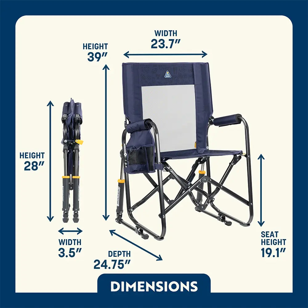 Premium All-Weather Stowaway Rocker - Choice 794 - Freestyle Rocker Portable Outdoor Folding Chair Detail