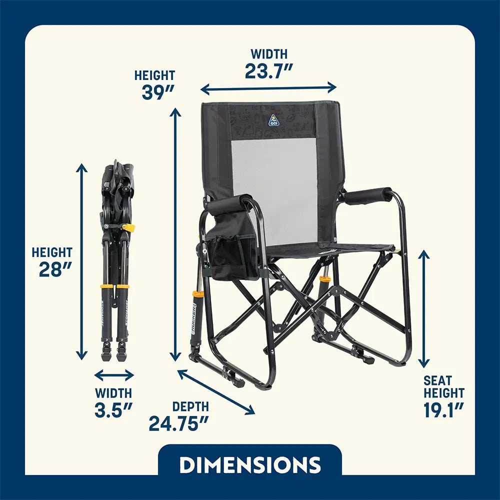 Premium All-Weather Stowaway Rocker - Choice 794 - Freestyle Rocker Portable Outdoor Folding Chair Detail