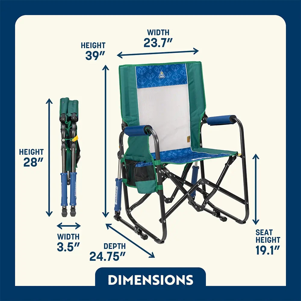 Premium All-Weather Stowaway Rocker - Choice 794 - Freestyle Rocker Portable Outdoor Folding Chair Detail