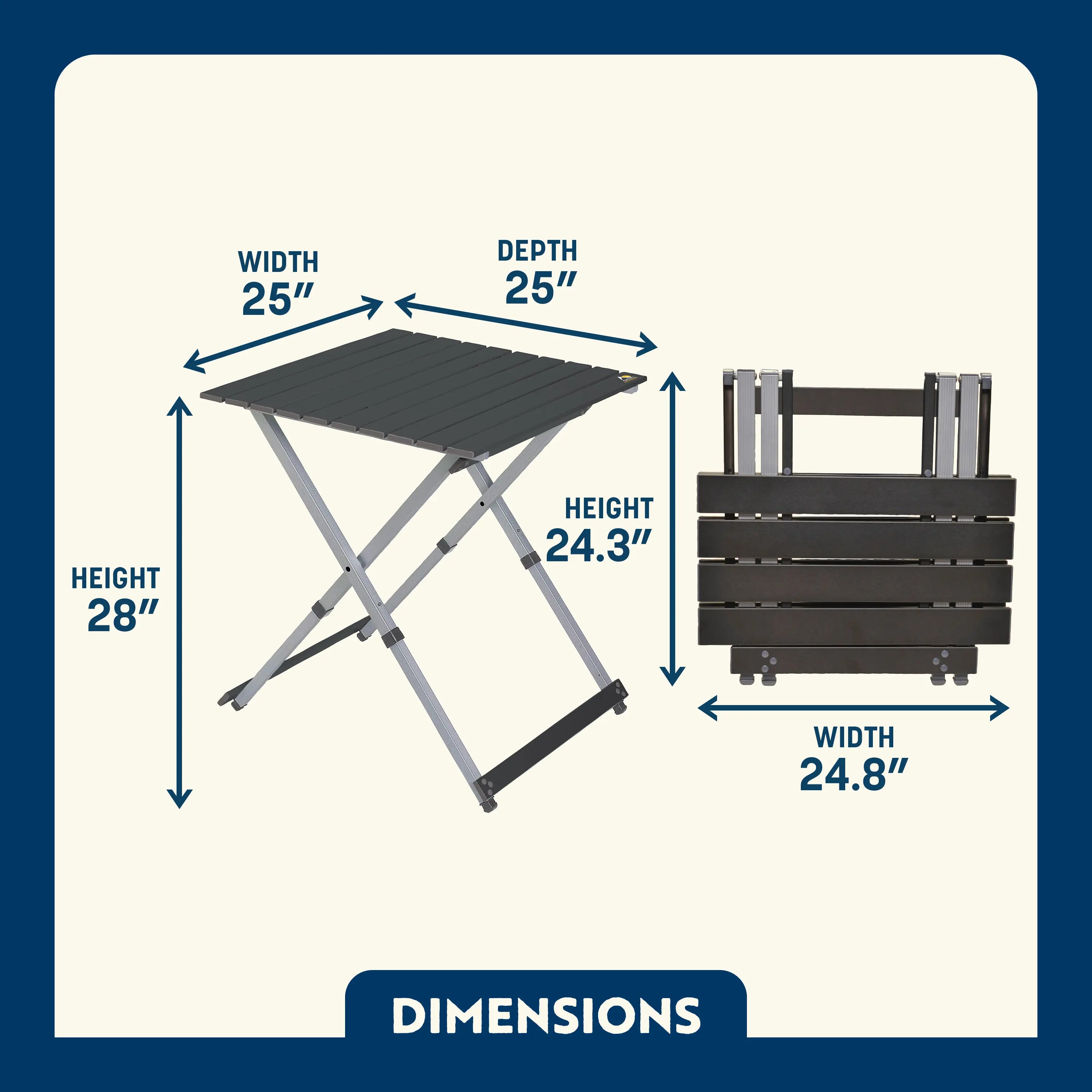 Heat-Resistant Compact Camp Table 25 - Choice 214 - Portable Camping Table with Heat-Resistant Countertop Detail