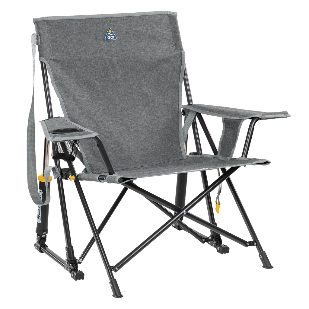 Smooth Motion Kickback Rocker - Choice 345 - Freestyle Rocker Portable Outdoor Folding Chair - Heathered Pewter