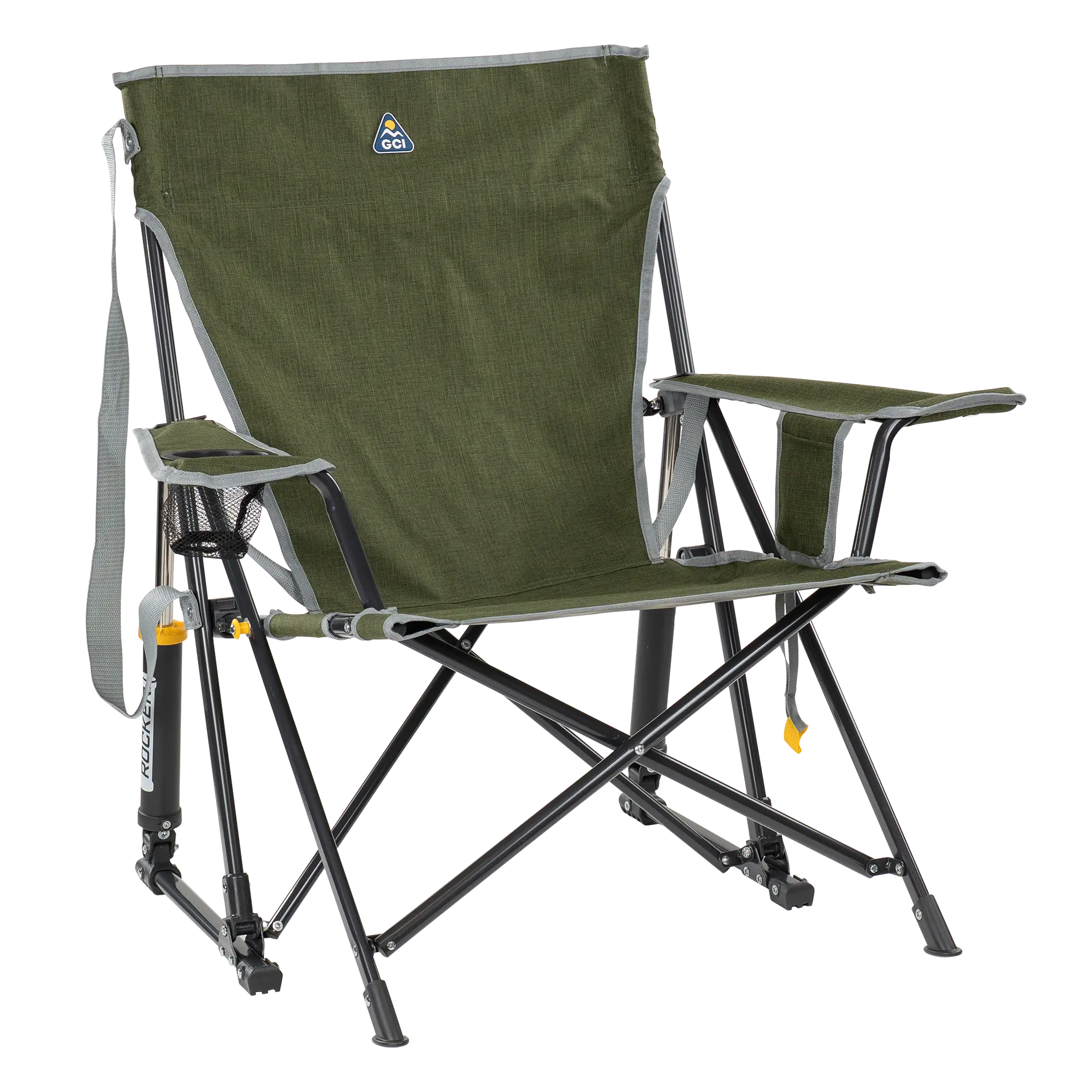 Smooth Motion Kickback Rocker - Choice 345 - Freestyle Rocker Portable Outdoor Folding Chair - Heathered Loden