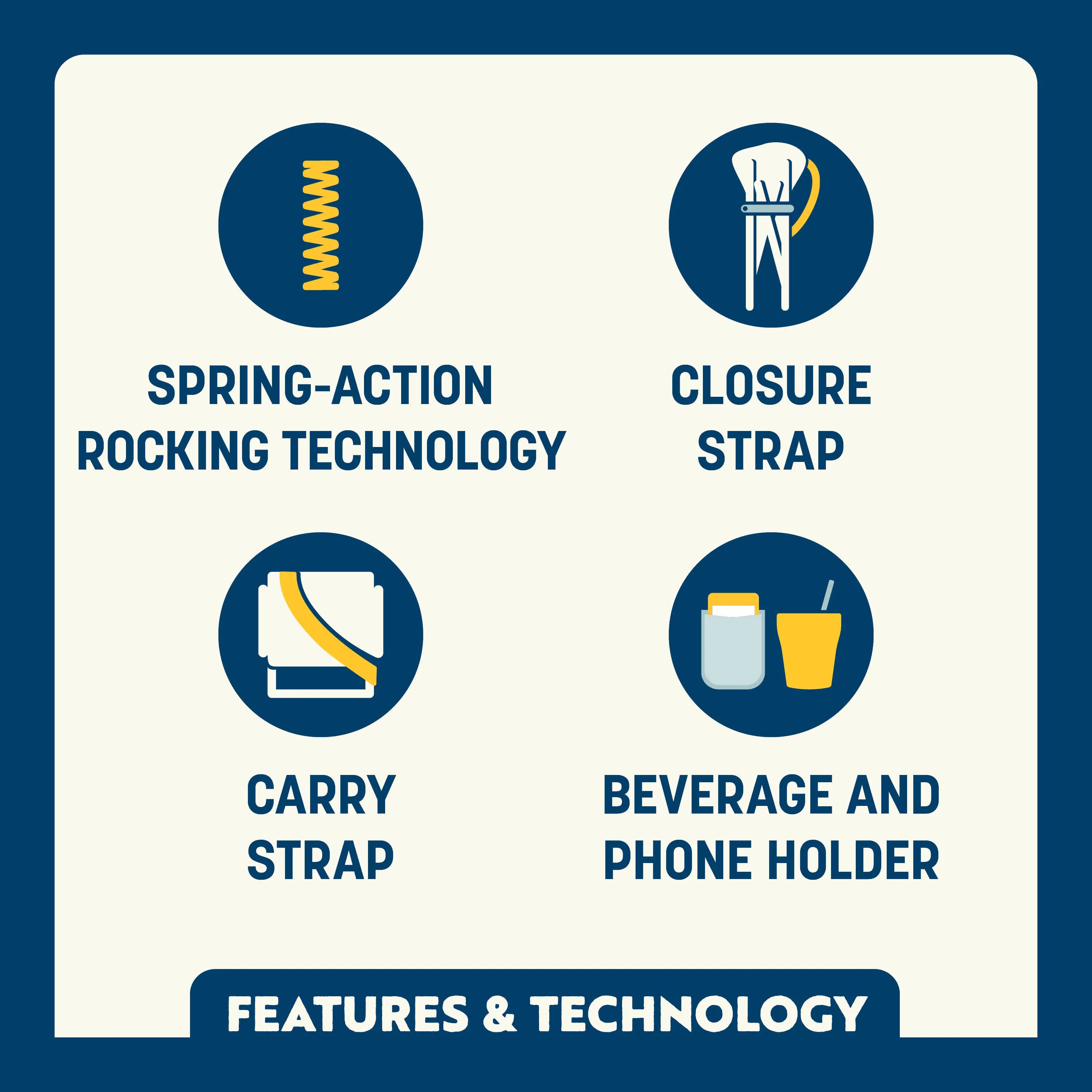 Smooth Motion Kickback Rocker - Choice 345 - Freestyle Rocker Portable Outdoor Folding Chair Detail