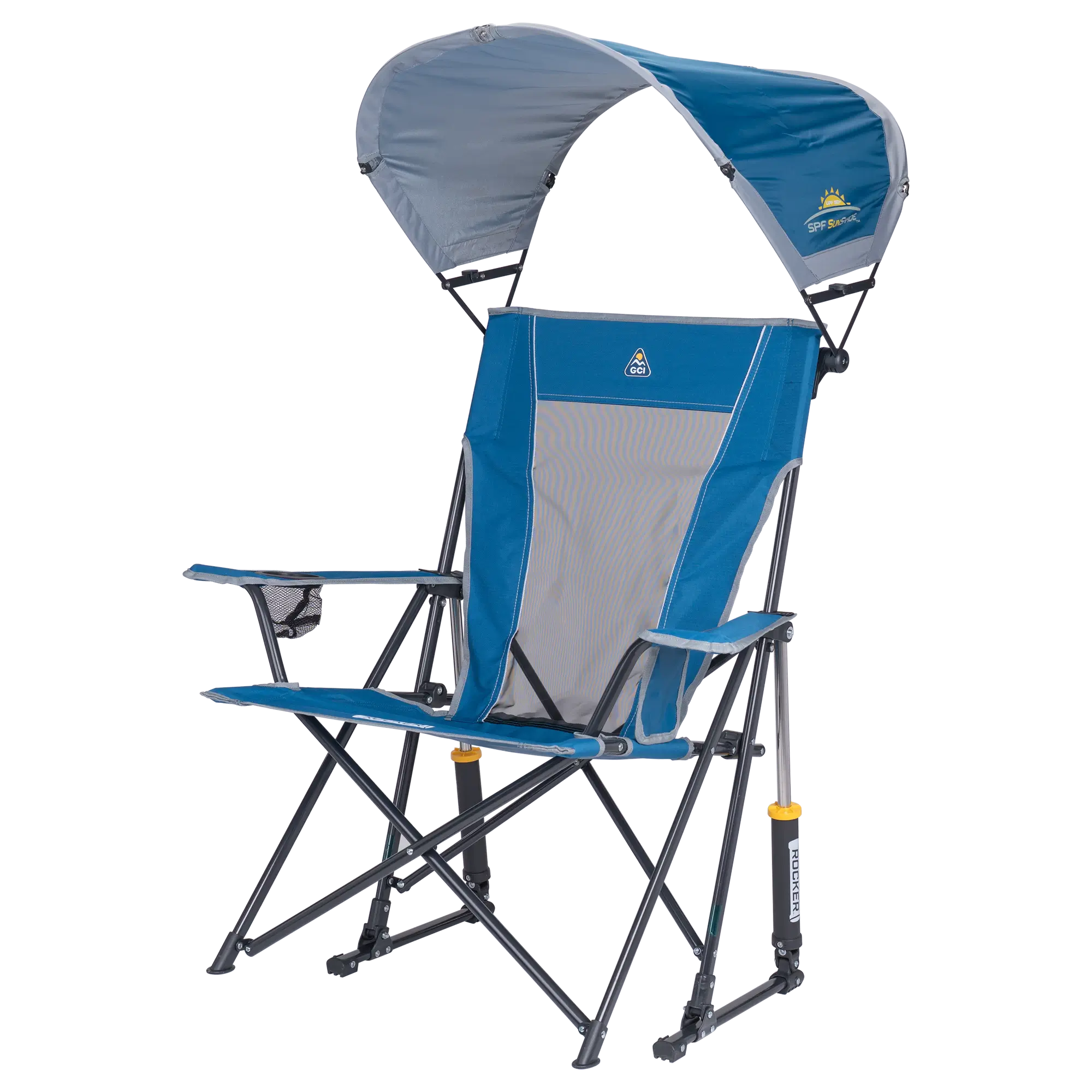 Smooth Motion SunShade Rocker - Choice 550 - Freestyle Rocker Portable Outdoor Folding Chair Detail