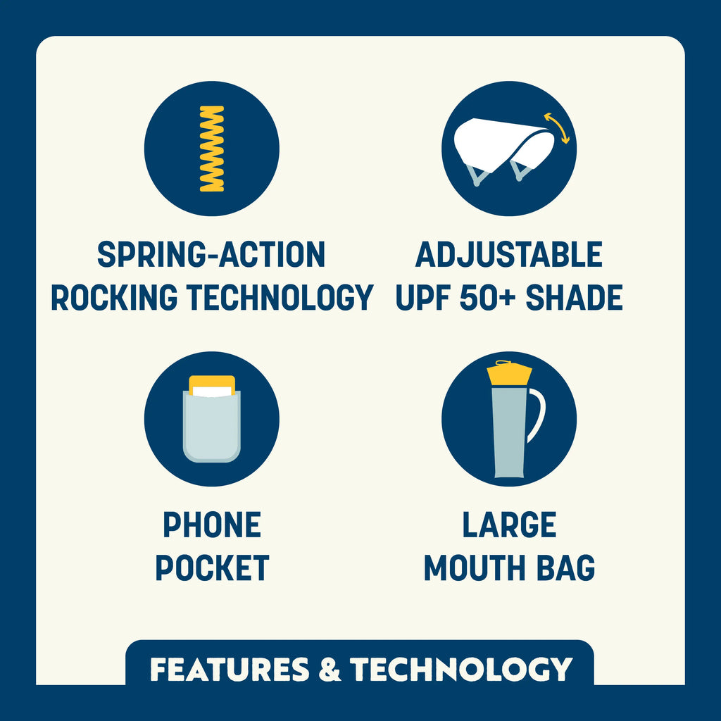 Smooth Motion SunShade Rocker - Choice 550 - Freestyle Rocker Portable Outdoor Folding Chair Detail