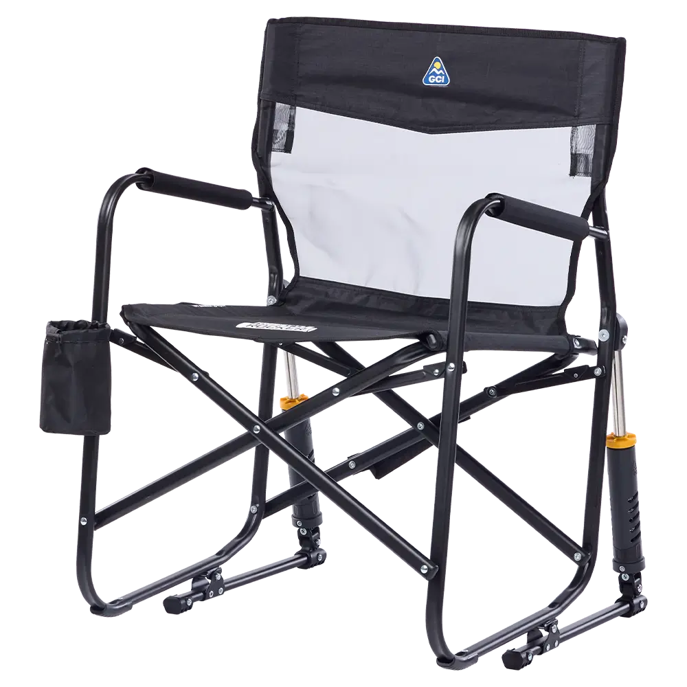 Patented Spring-Action Freestyle Rocker Elite - Choice 460 - Heavy-Duty Kickback Rocker with Beverage Holder Detail