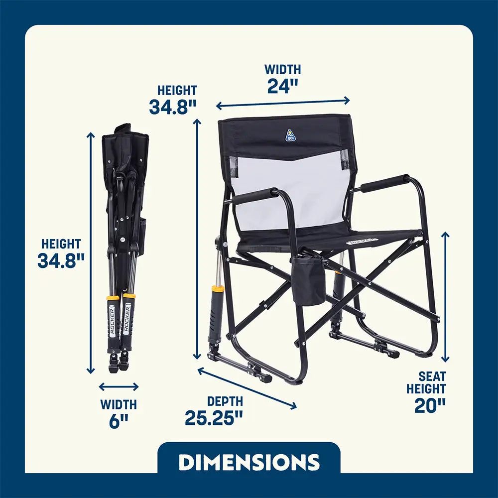 Patented Spring-Action Freestyle Rocker Elite - Choice 460 - Heavy-Duty Kickback Rocker with Beverage Holder Detail