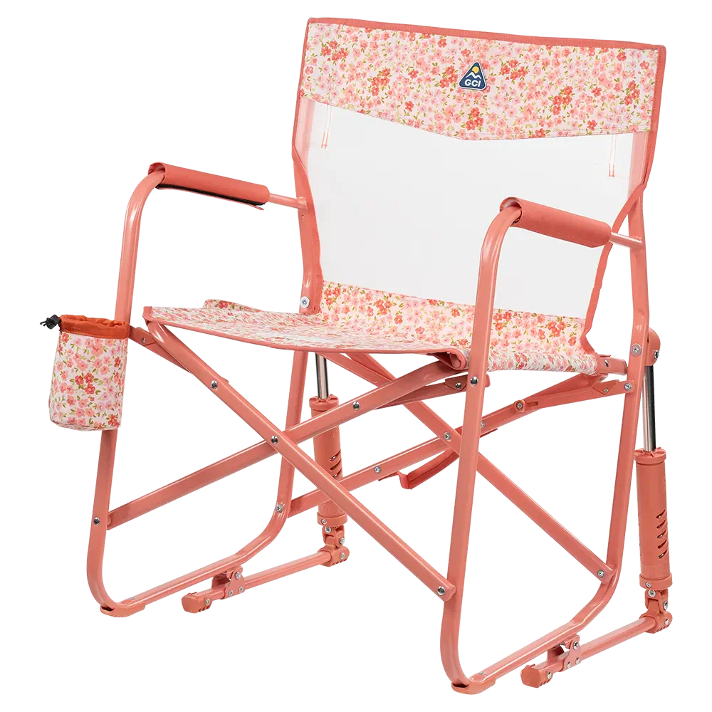 Patented Spring-Action Freestyle Rocker Elite - Choice 460 - Heavy-Duty Kickback Rocker with Beverage Holder Detail