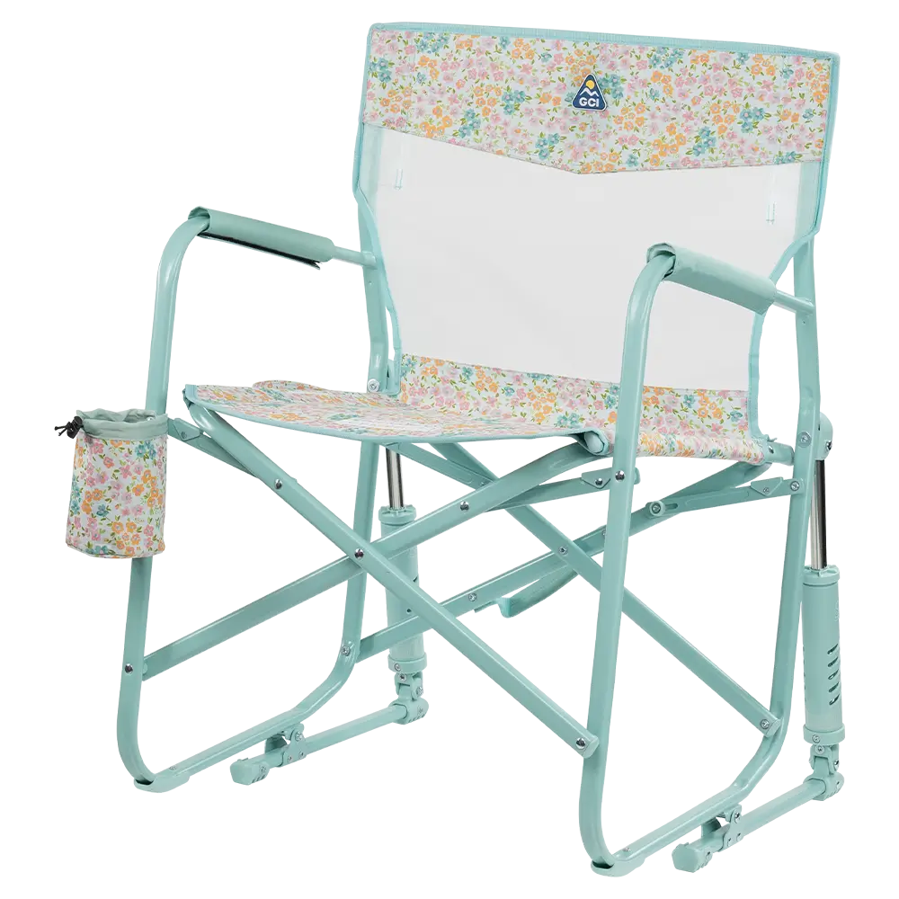 Patented Spring-Action Freestyle Rocker Elite - Choice 460 - Heavy-Duty Kickback Rocker with Beverage Holder Detail