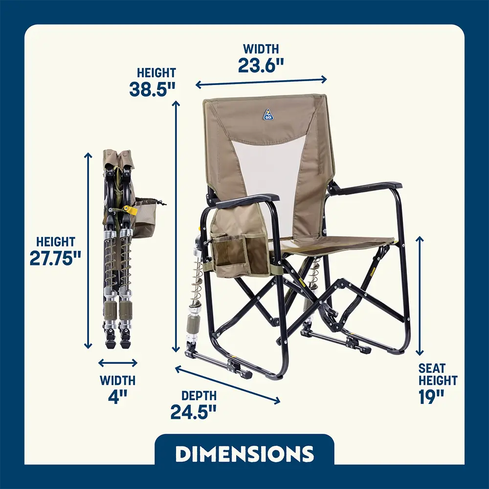 Luxury Camp Adjustable Rocker - Choice 573 - Patented Spring-Action Rocking Chair for Camping Detail