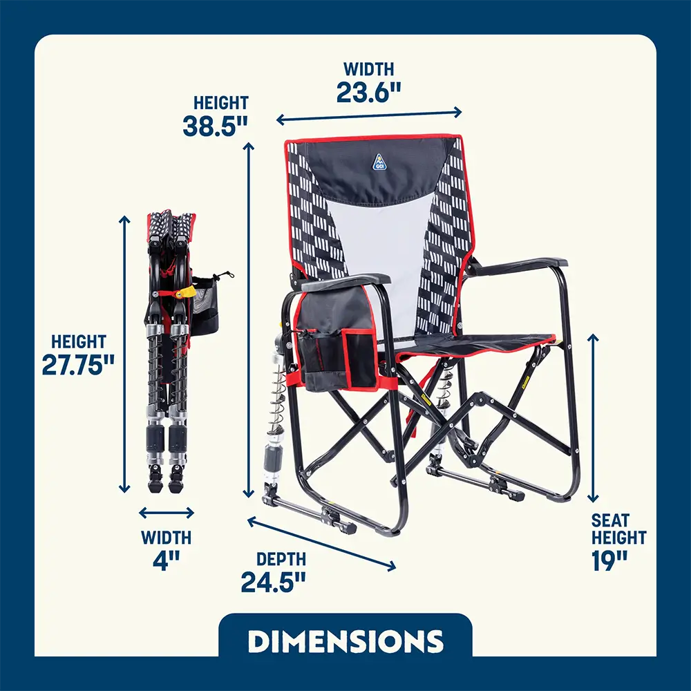 Luxury Camp Adjustable Rocker - Choice 573 - Patented Spring-Action Rocking Chair for Camping Detail