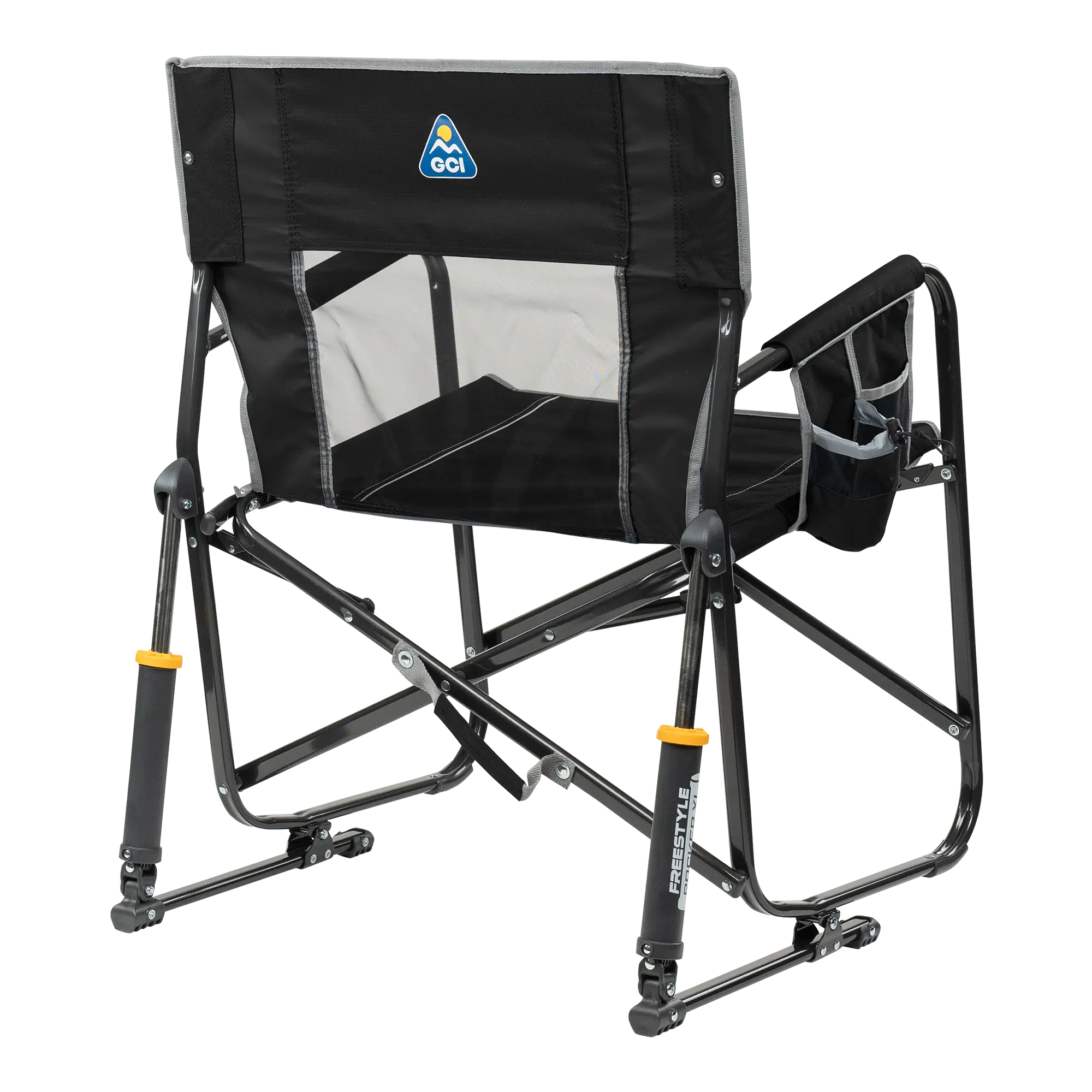 Luxury Camp Freestyle Rocker XL - Choice 552 - Heavy-Duty Kickback Rocker with Beverage Holder Detail