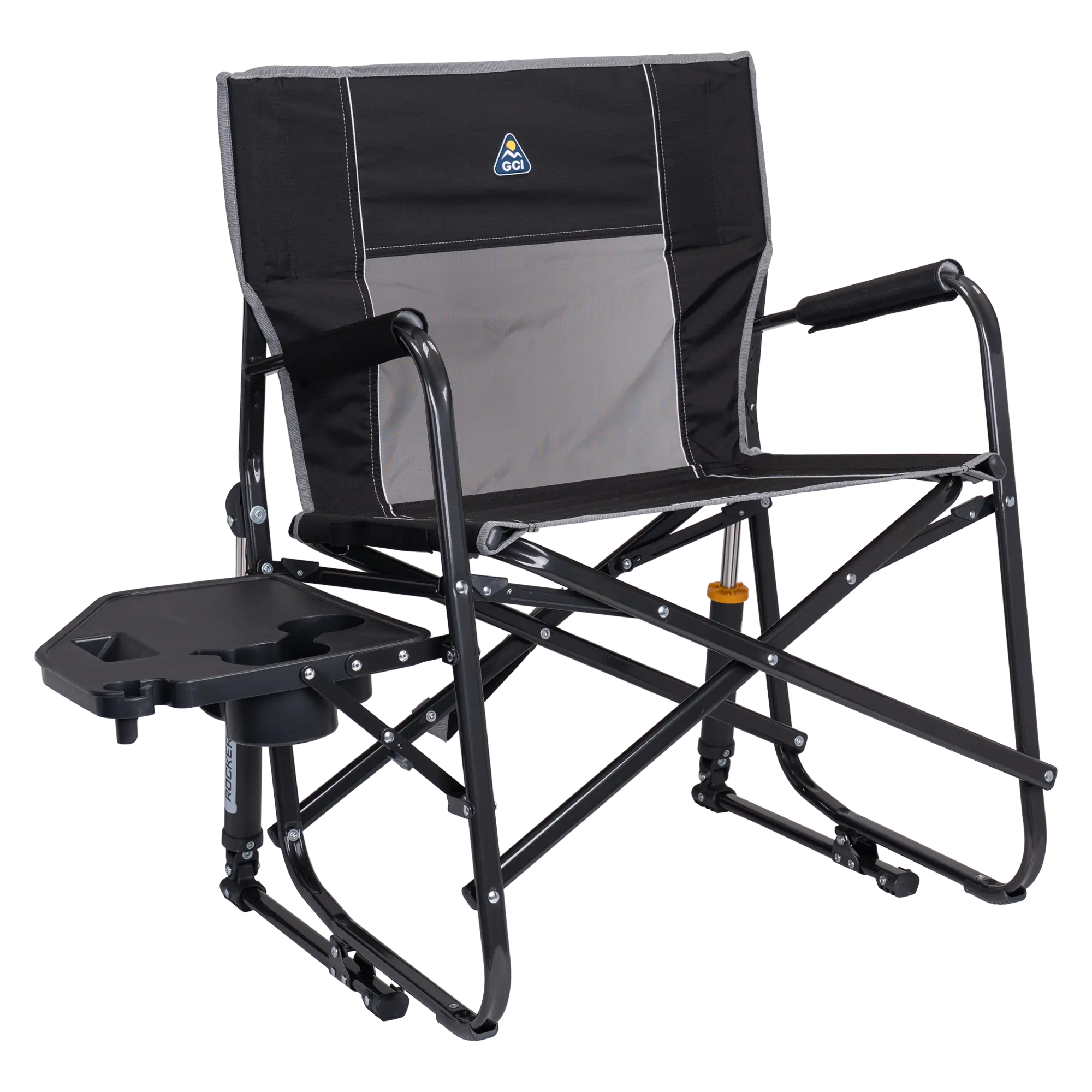 Smooth Motion Freestyle Rocker XL with Side Table - Choice 836 - RoadTrip Rocker Smooth Motion Camp Chair - Black