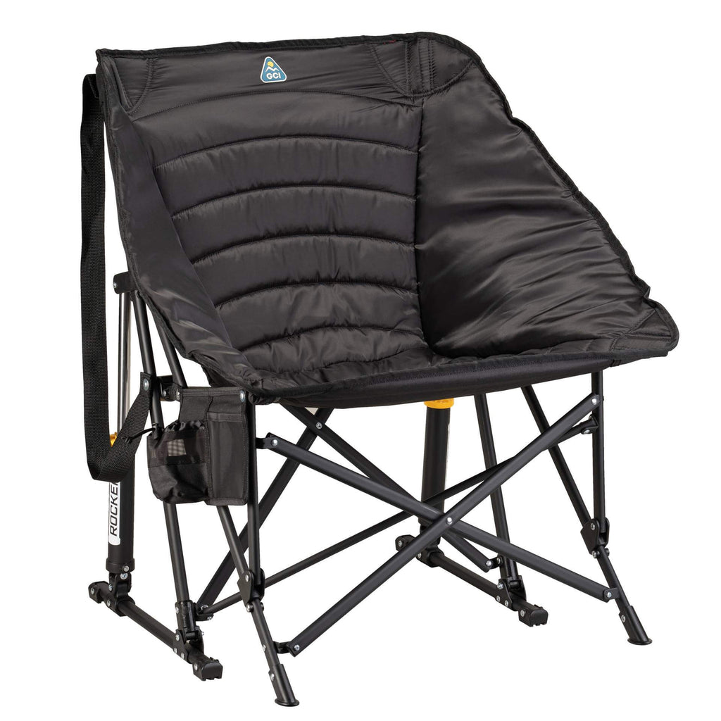 Luxury Camp Puff Rocker - Choice 731 - Patented Spring-Action Rocking Chair for Camping - Black