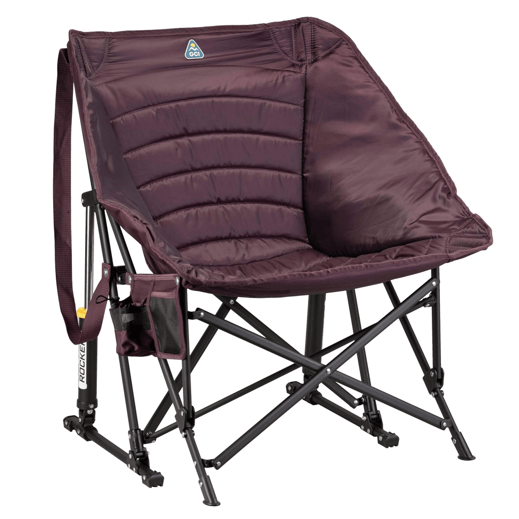 Luxury Camp Puff Rocker - Choice 731 - Patented Spring-Action Rocking Chair for Camping - Amethyst