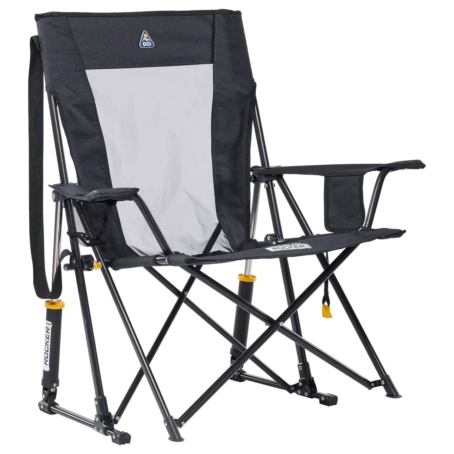Luxury Camp Comfort Pro Rocker XL - Choice 107 - RoadTrip Rocker Smooth Motion Camp Chair - Heathered Charcoal