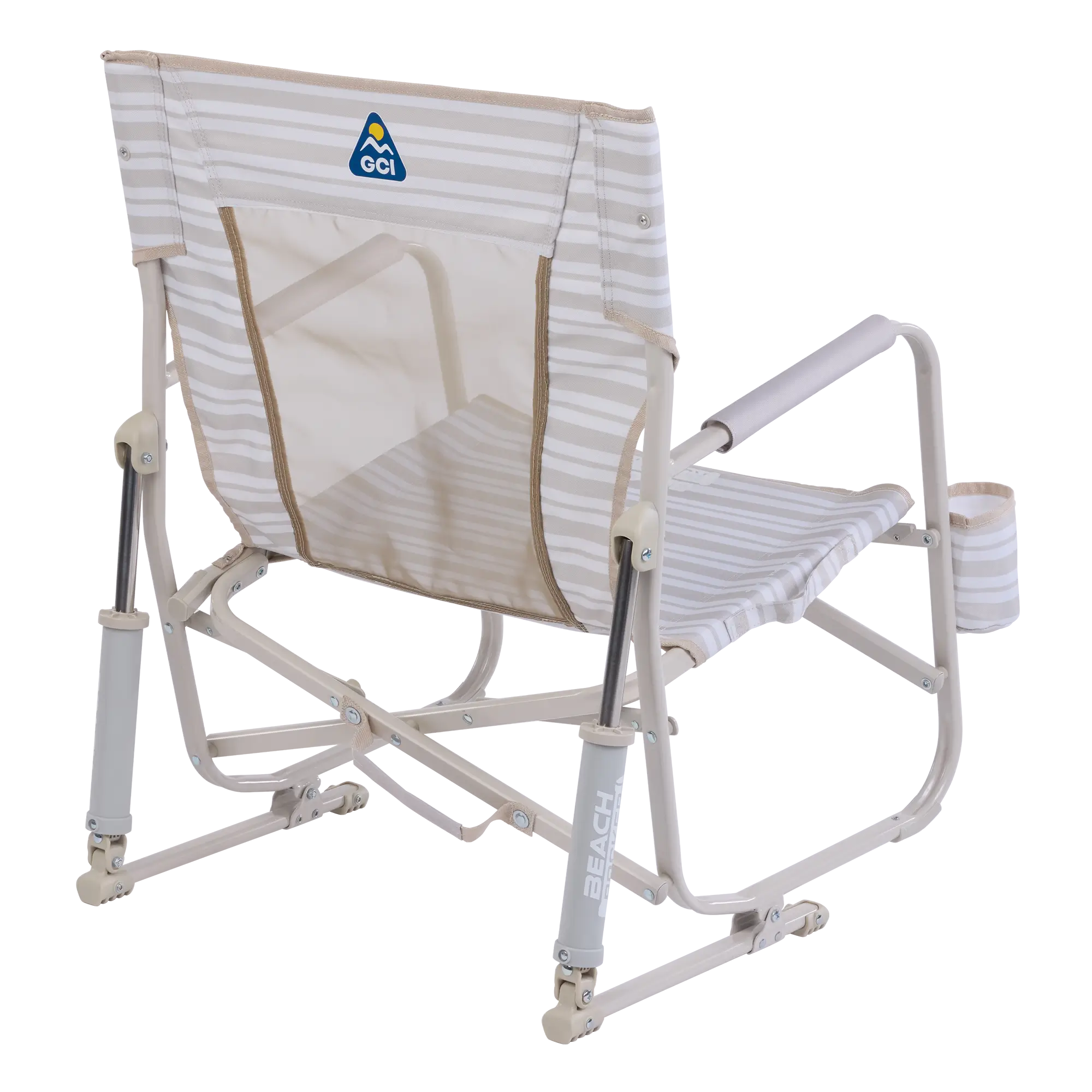 Premium All-Weather Beach Rocker - Choice 712 - Heavy-Duty Kickback Rocker with Beverage Holder Detail