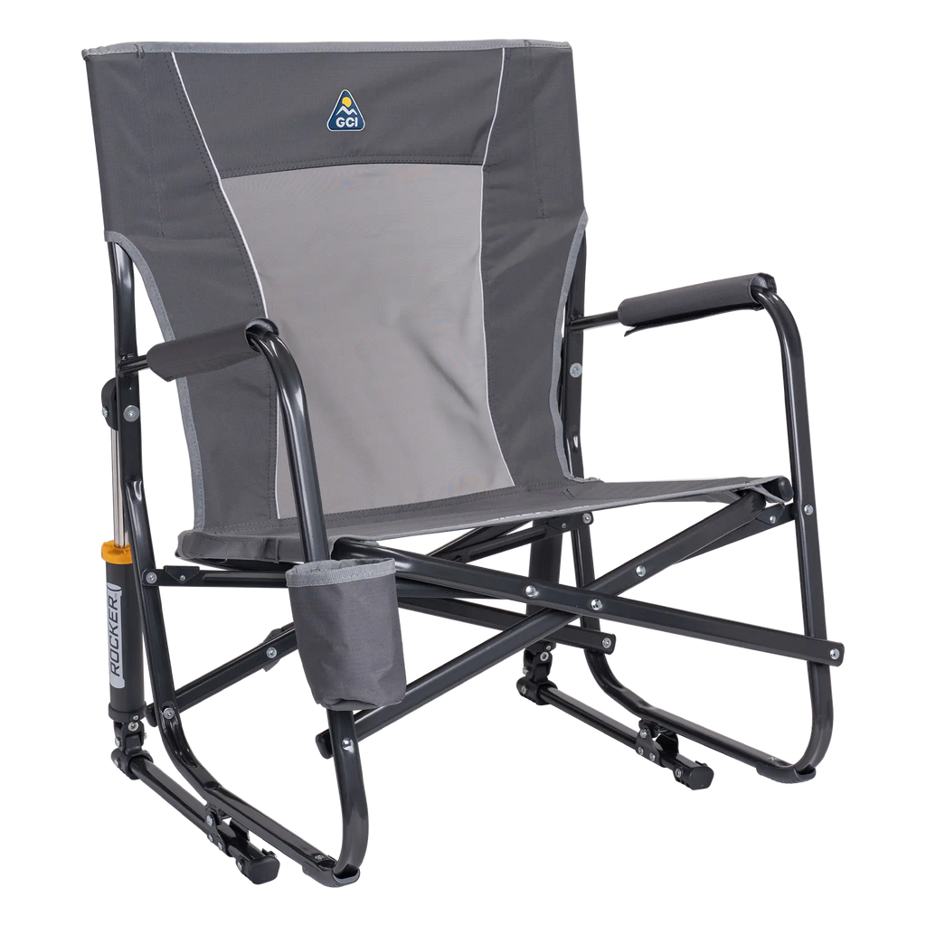 Patented Spring-Action FirePit Rocker - Choice 737 - Freestyle Rocker Portable Outdoor Folding Chair - Pewter